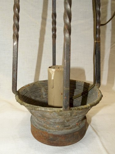 -BELLE ANCIENNE LAMPE LANTERNE BRUTALISTE MAX LE BRE COLLECTION DECO XXe