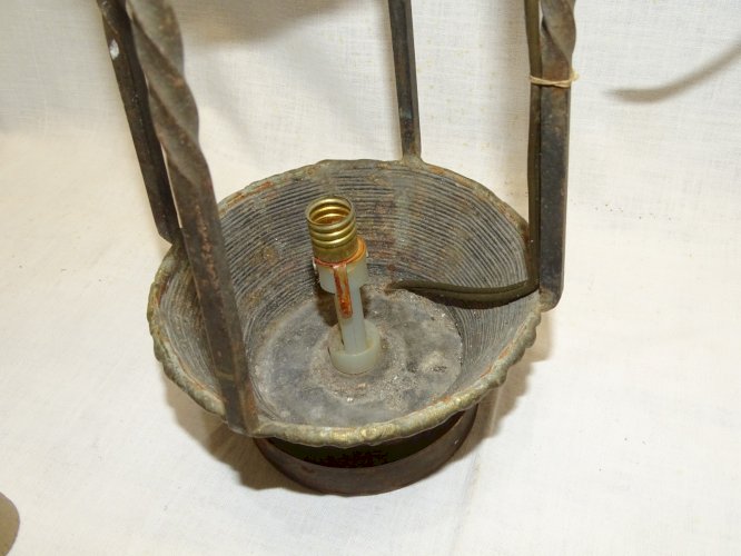 -BELLE ANCIENNE LAMPE LANTERNE BRUTALISTE MAX LE BRE COLLECTION DECO XXe