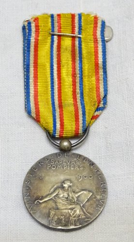 -BELLE ANCIENNE MEDAILLE ARGENT SAPEURS POMPIERS 1900 Graveur O.ROTY    D