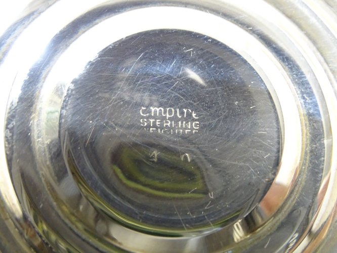 -BELLE ANCIENNE PAIRE de BOUGEOIRS  ARGENT Fourré STERLING  déco TABLE
