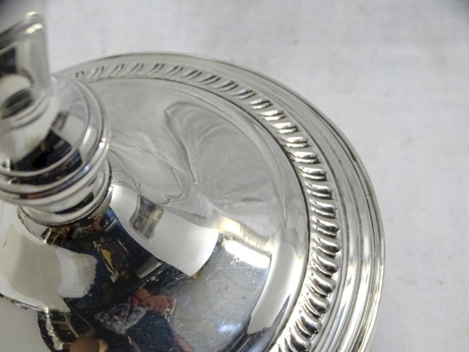 -BELLE ANCIENNE PAIRE de BOUGEOIRS  ARGENT Fourré STERLING  déco TABLE