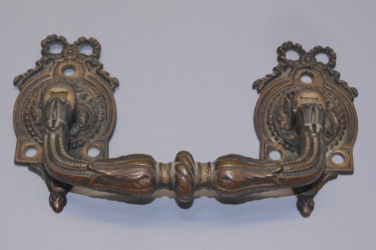 -BELLE ANCIENNE PAIRE DE POIGNEES L. PINET BRONZE Patiné STYLE LOUIS XVI    D