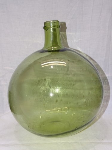 -BELLE ANCIENNE PETITE DAME JEANNE VERRE SOUFFLE VERT PÂLE COLLECTION DECO    D