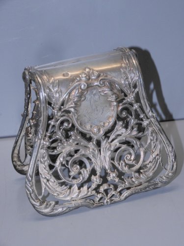-BELLE ANCIENNE PINCE A ASPERGES METAL ARGENTE ORFEVRE SERVAN MONOGRAMMEE SL?  D