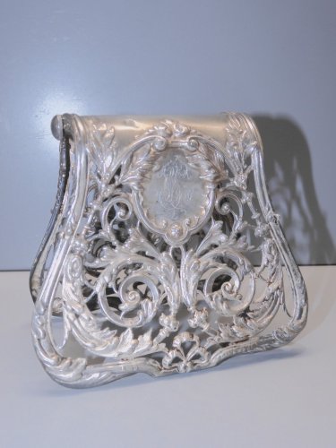 -BELLE ANCIENNE PINCE A ASPERGES METAL ARGENTE ORFEVRE SERVAN MONOGRAMMEE SL?  D