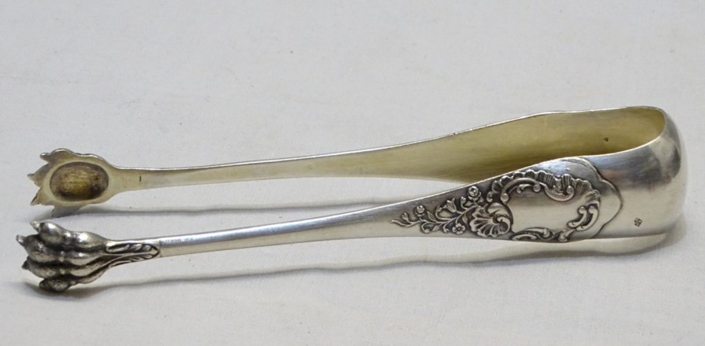 -BELLE ANCIENNE PINCE A SUCRE ARGENT Poinçon MINERVE titre 1 & Orfèvre    D
