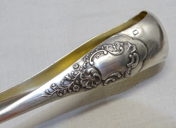 -BELLE ANCIENNE PINCE A SUCRE ARGENT Poinçon MINERVE titre 1 & Orfèvre    D