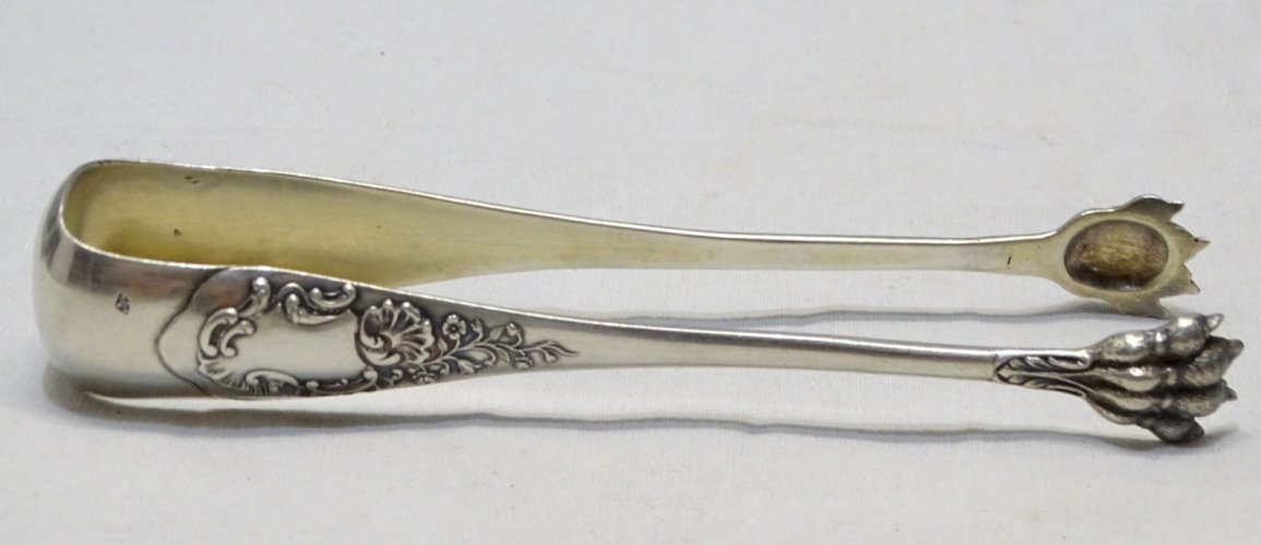 -BELLE ANCIENNE PINCE A SUCRE ARGENT Poinçon MINERVE titre 1 & Orfèvre    D