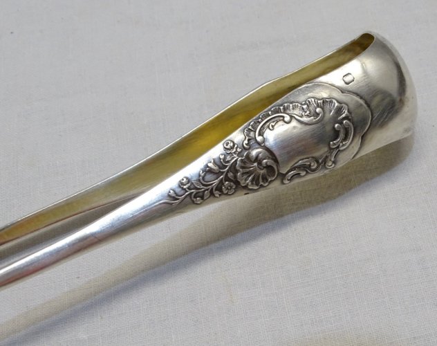 -BELLE ANCIENNE PINCE A SUCRE ARGENT Poinçon MINERVE titre 1 & Orfèvre    D