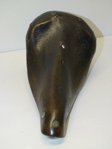 -BELLE ANCIENNE SELLE DE VELO CUIR IDEALE VINTAGE COLLECTION SPORT CYCLISME