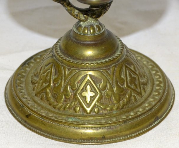 -BELLE ANCIENNE SONNETTE DE TABLE de COMPTOIR D'HÔTEL BRONZE  COLLECTION     D