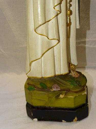 -BELLE ANCIENNE STATUE SAINTE VIERGE EN PLATRE PEINT COLLECTION RELIGION    D