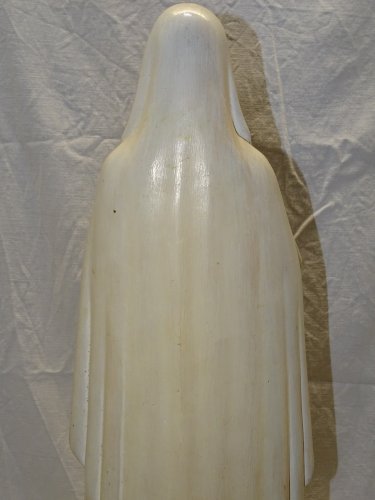 -BELLE ANCIENNE STATUE SAINTE VIERGE EN PLATRE PEINT COLLECTION RELIGION    D
