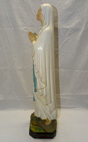 -BELLE ANCIENNE STATUE SAINTE VIERGE EN PLATRE PEINT COLLECTION RELIGION    D