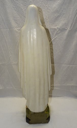-BELLE ANCIENNE STATUE SAINTE VIERGE EN PLATRE PEINT COLLECTION RELIGION    D