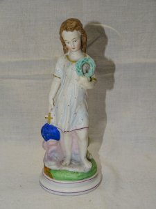 -BELLE ANCIENNE  STATUETTE BISCUIT PEINT ENFANT JESUS  RELIGION COLLECTION    D