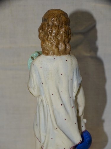 -BELLE ANCIENNE  STATUETTE BISCUIT PEINT ENFANT JESUS  RELIGION COLLECTION    D