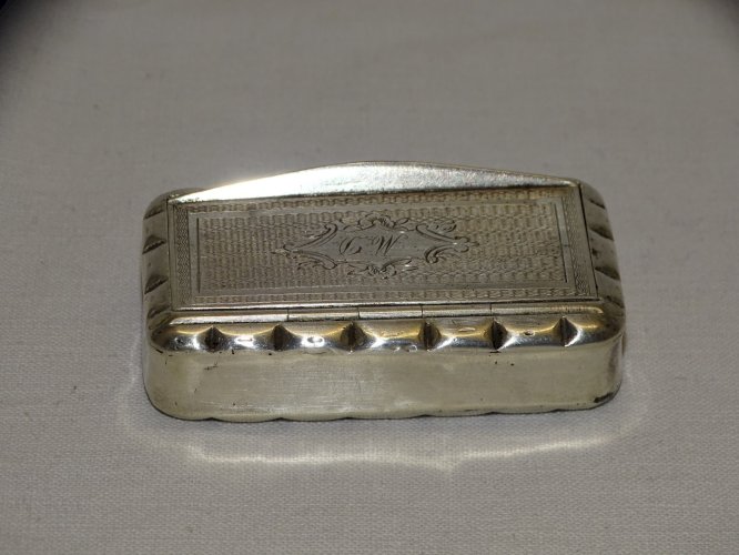 -BELLE ANCIENNE TABATIERE PYROGENE EN ARGENT Poinçon MINERVE Cartouche MD   D