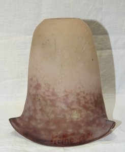 - BEAUTIFUL ANTIQUE GLASS PASTE TULIP Signed RETHONDES gradient of PURPLE D