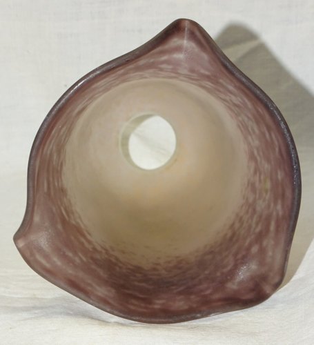 -BELLE ANCIENNE TULIPE PATE DE VERRE Signée RETHONDES dégradé de MAUVE   D
