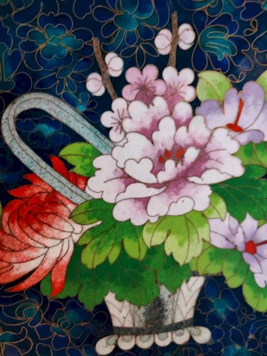 belle assiette chinoise cloisonné premier partie du 20eme siecle en bon etat