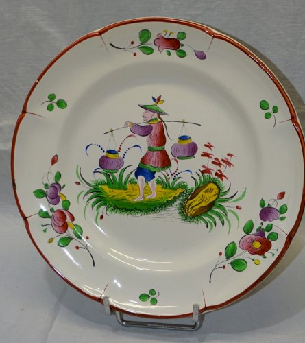 -BELLE ASSIETTE DECOR AU CHINOIS CERAMIQUE SAINT CLEMENT COLLECTION déco   D