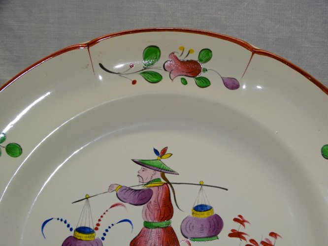 -BELLE ASSIETTE DECOR AU CHINOIS CERAMIQUE SAINT CLEMENT COLLECTION déco   D