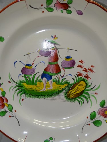 -BELLE ASSIETTE DECOR AU CHINOIS CERAMIQUE SAINT CLEMENT COLLECTION déco   D