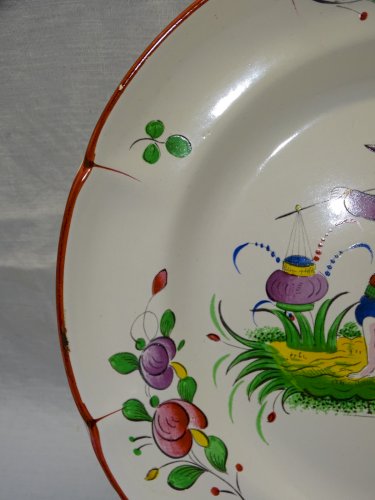 -BELLE ASSIETTE DECOR AU CHINOIS CERAMIQUE SAINT CLEMENT COLLECTION déco   D