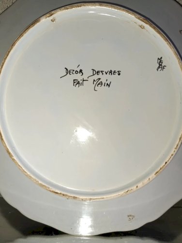 belle assiette fait main decor desvres en bon etat