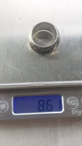 Belle bague bombée en argent massif ^