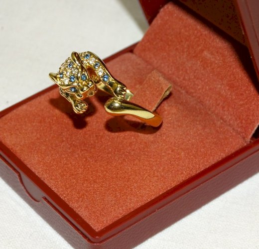 -BELLE BAGUE PANTHERE CAMILLE LUCIE JAMAIS PORTEE DANS SA BOITE BIJOUTERIE   D