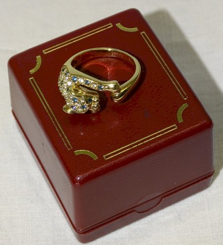 -BELLE BAGUE PANTHERE CAMILLE LUCIE JAMAIS PORTEE DANS SA BOITE BIJOUTERIE   D