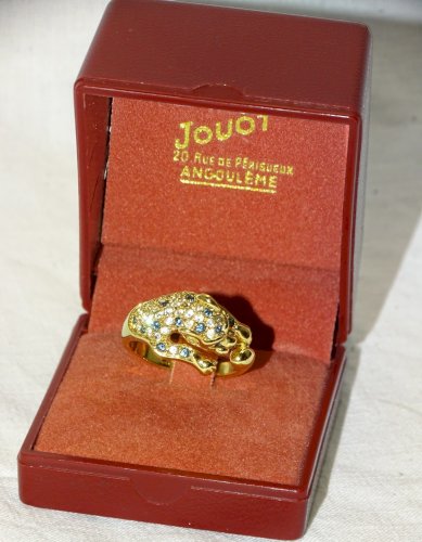 -BELLE BAGUE PANTHERE CAMILLE LUCIE JAMAIS PORTEE DANS SA BOITE BIJOUTERIE   D