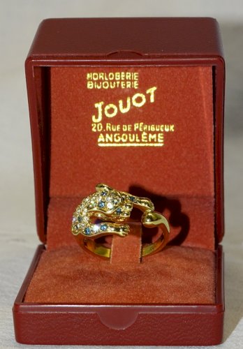 -BELLE BAGUE PANTHERE CAMILLE LUCIE JAMAIS PORTEE DANS SA BOITE BIJOUTERIE   D