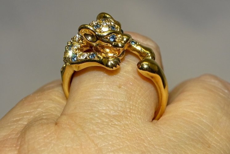 -BELLE BAGUE PANTHERE CAMILLE LUCIE JAMAIS PORTEE DANS SA BOITE BIJOUTERIE   D