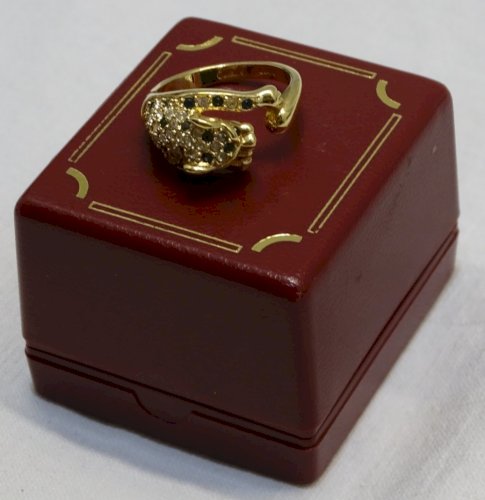 -BELLE BAGUE PANTHERE CAMILLE LUCIE JAMAIS PORTEE DANS SA BOITE BIJOUTERIE   D