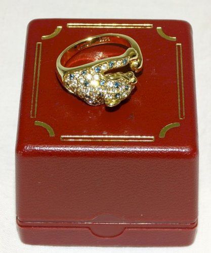 -BELLE BAGUE PANTHERE CAMILLE LUCIE JAMAIS PORTEE DANS SA BOITE BIJOUTERIE   D