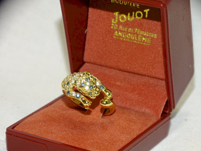 -BELLE BAGUE PANTHERE CAMILLE LUCIE JAMAIS PORTEE DANS SA BOITE BIJOUTERIE   D