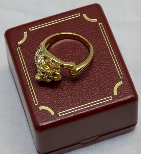 -BELLE BAGUE PANTHERE CAMILLE LUCIE JAMAIS PORTEE DANS SA BOITE BIJOUTERIE   D