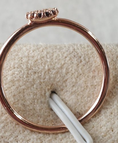 Belle bague, zircon noir, en argent vermeil, Histoire d'Or