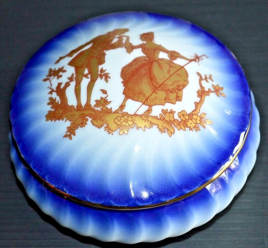 Boîte à Bijoux Vintage En Porcelaine Chinoise – Signée, Belle état, PA1BC