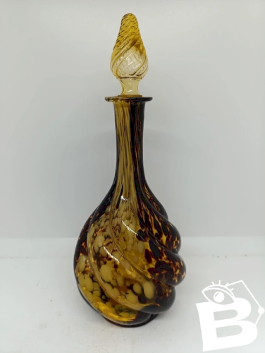 belle carafe en verre bi couleur legras/clichy en bon etat