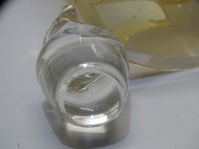 -BELLE CARAFE VERRE Irisé Orangé  Cristallerie VANNES LE CHÂTEL BOUCHON FLAMME D