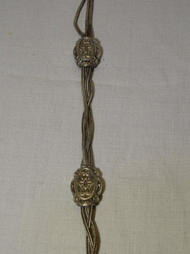 -BELLE CHAINE DE MONTRE A GOUSSET EN ARGENT Poinçon Sanglier Clé FIXE     D