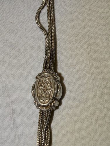 -BELLE CHAINE DE MONTRE A GOUSSET EN ARGENT Poinçon Sanglier Clé FIXE     D