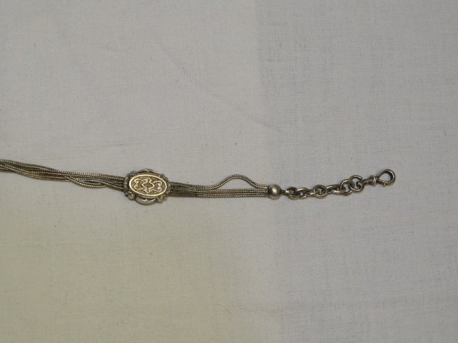 -BELLE CHAINE DE MONTRE A GOUSSET EN ARGENT Poinçon Sanglier Clé FIXE     D