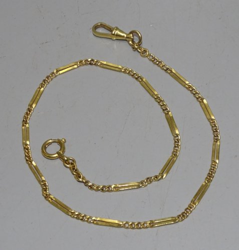-BELLE CHAINE POUR MONTRE GOUSSET PLAQUE OR MURAT COLLECTION VITRINE   D