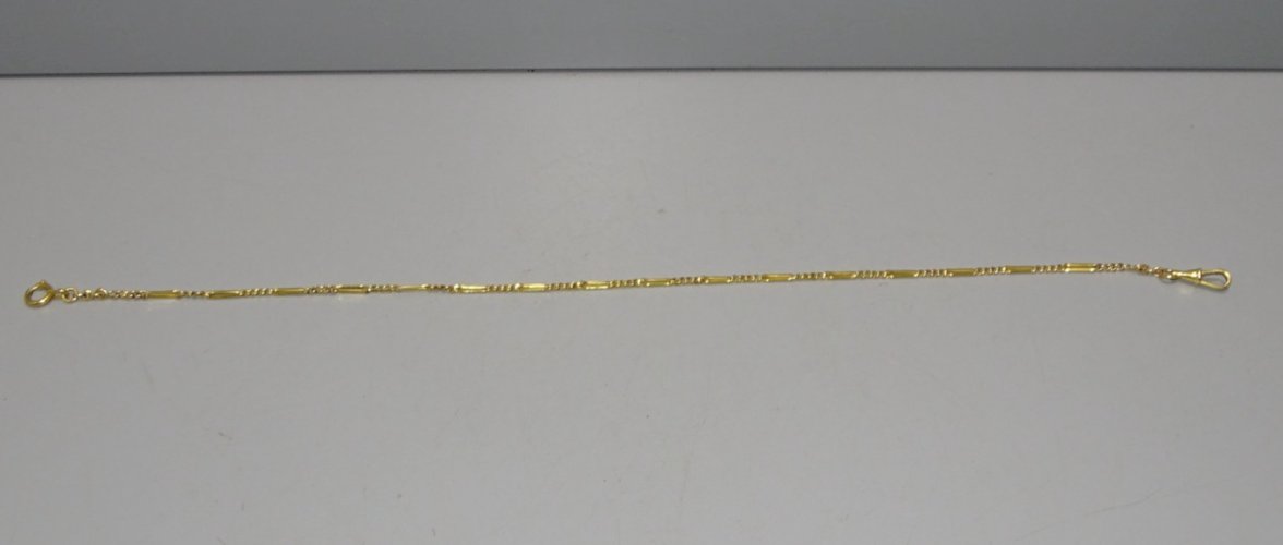 -BELLE CHAINE POUR MONTRE GOUSSET PLAQUE OR MURAT COLLECTION VITRINE   D