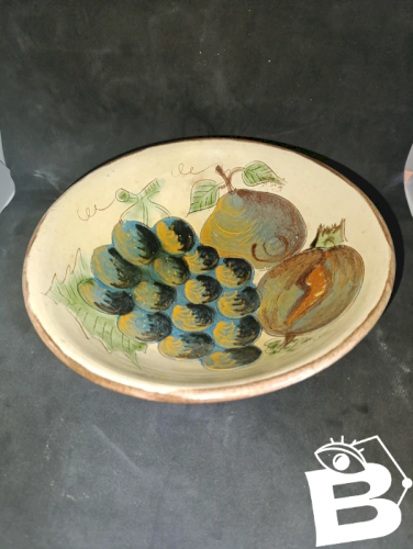 belle coupe à decor de fruits signée puigdemont en bon etat